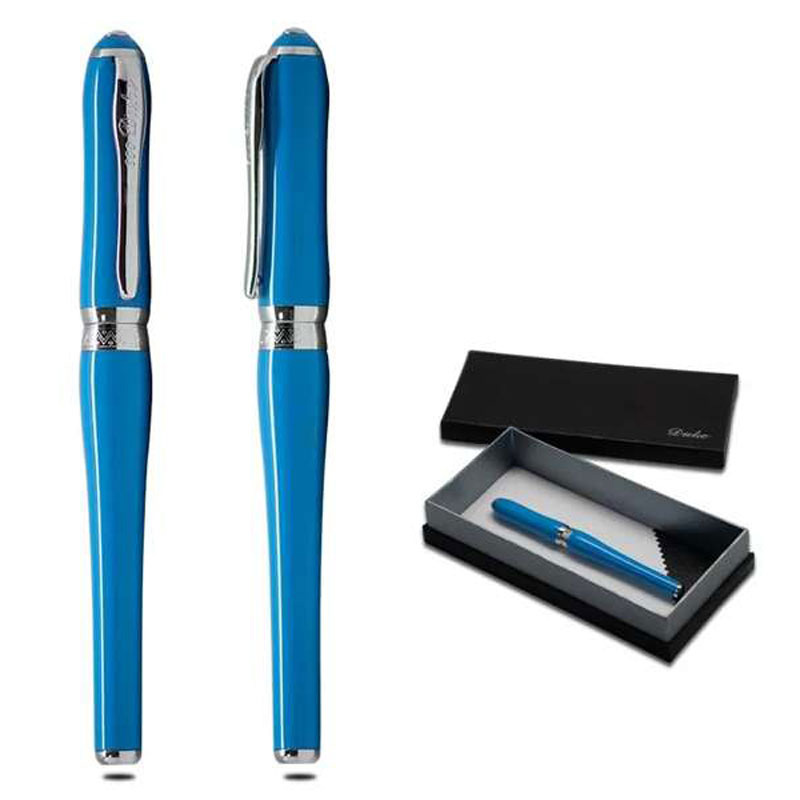 Blue Metal Ballpoint Pen with Chrome Trim CG0108