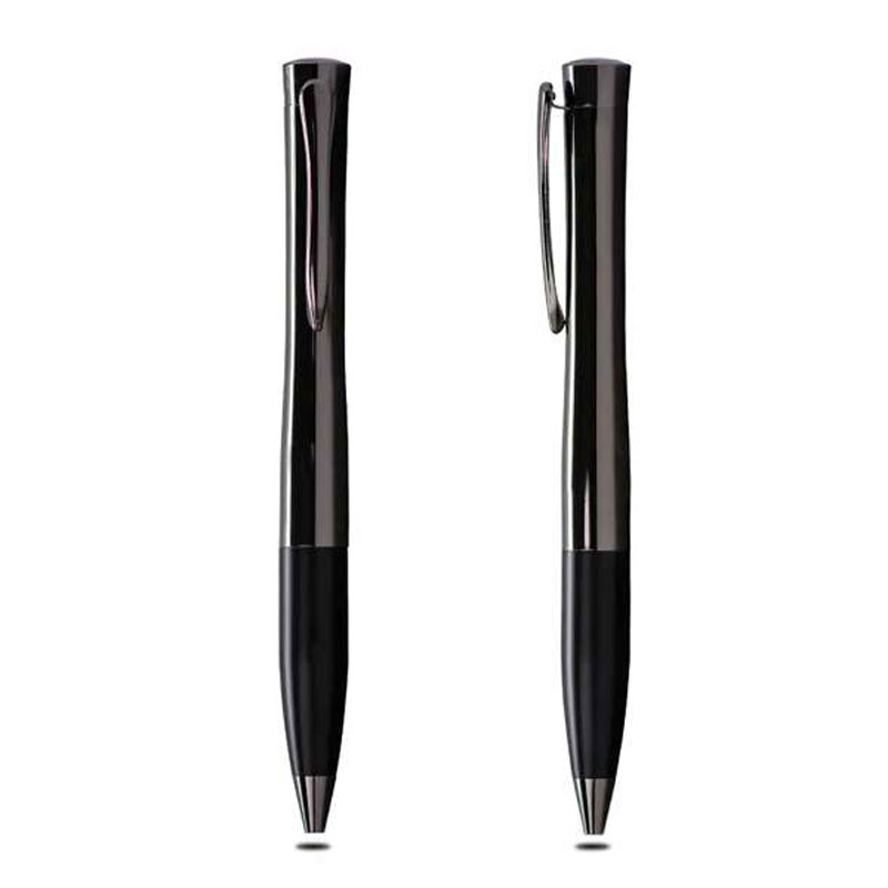 Chrome Metal Ballpoint Pen – With Matte Black Grip CG0116