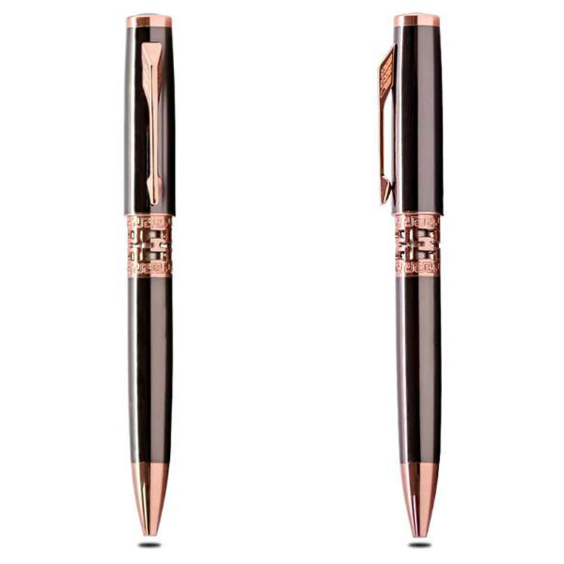 Gold Trim Black Lacquer Ballpoint Pen CG0118