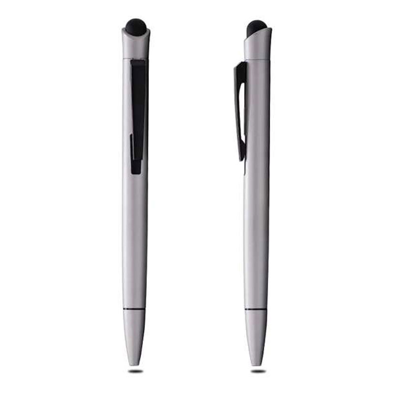 Silver Metal Ballpoint Pen with Stylus CG0120