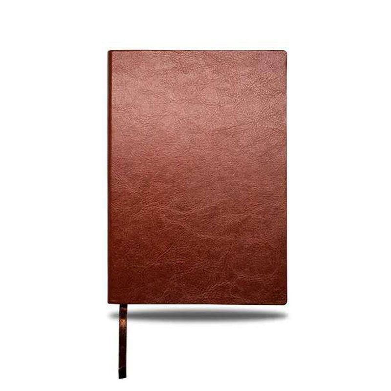 A5 Tan Leatherette Notebook with Coloured Page Borders CG0129
