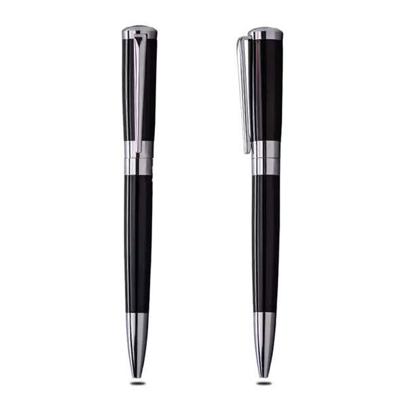 Lacquered Black Body Ballpoint Pen with Chrome Trim CG0131