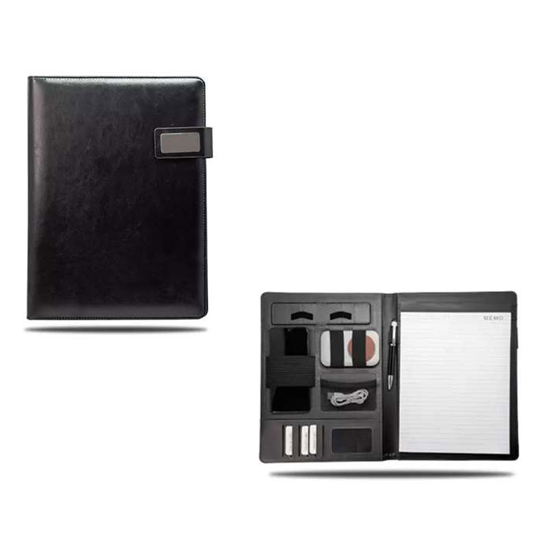 All-in-One A4 Leatherette Tech Portfolio with Power Bank CG0133