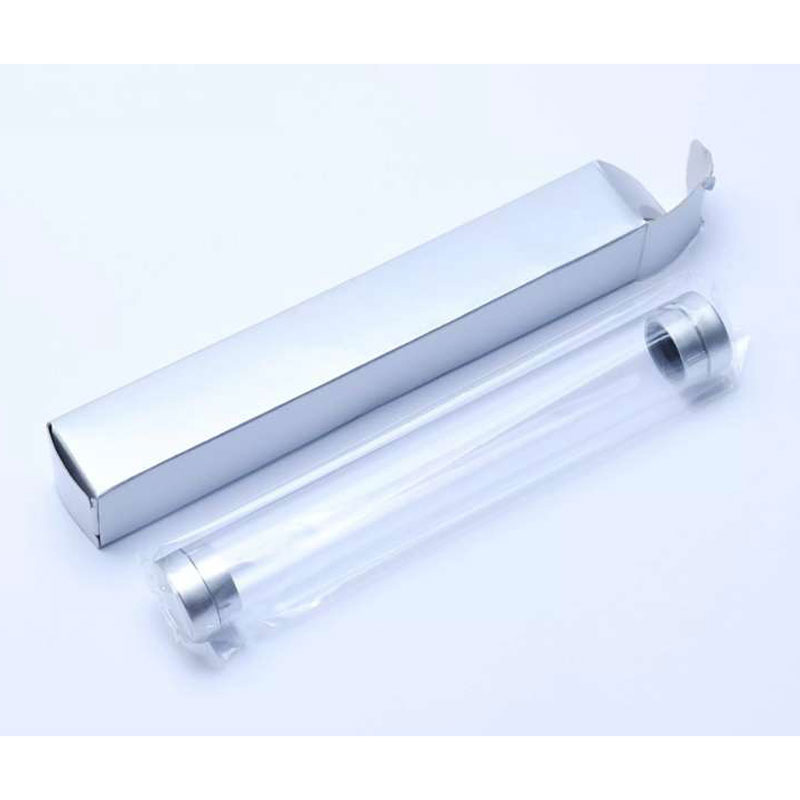 Transparent Pen Tube with Silver Caps CG0138