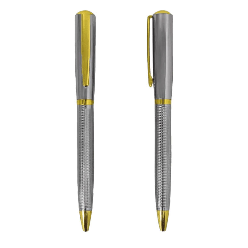 Silver Twist-Action Steel Ballpoint Pen CG0014