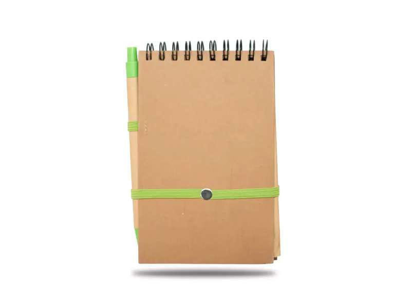 A6 Eco-Friendly Spiral Notepad with Day Tracker - Green CG0173
