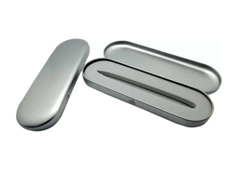 Metal Pen Box with Curved Edges and Lid CG0194