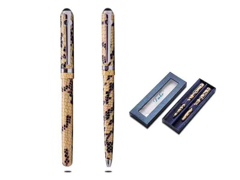 Snakeskin Fountain and Ball Pen Set with Gift Box CG0196