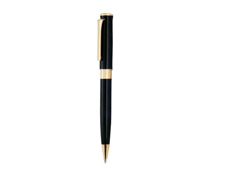 Black Lacquered Ballpoint Pen with Gold Trimmings CG0199