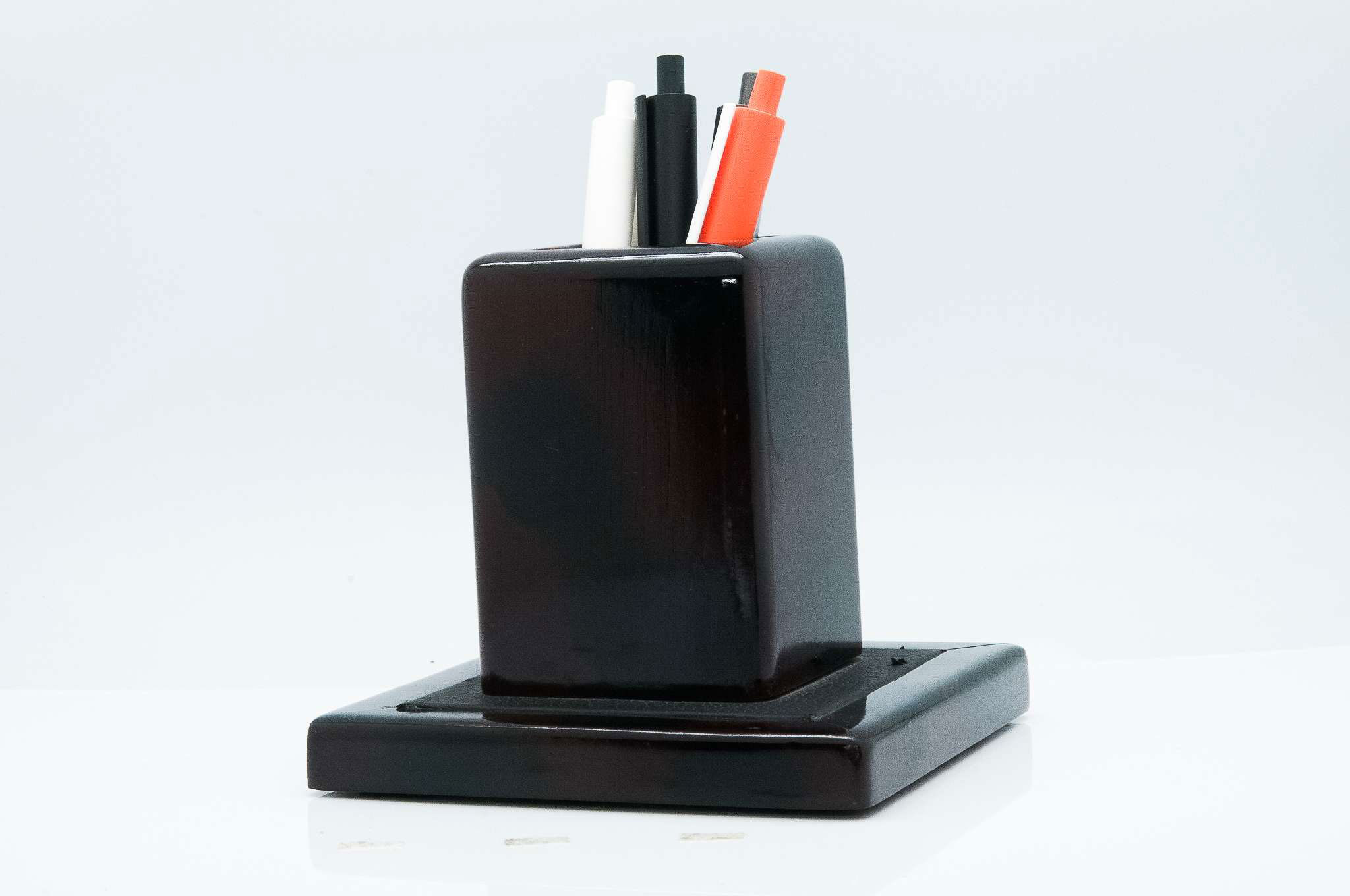 Black Wooden Pen Stand with base CG0206