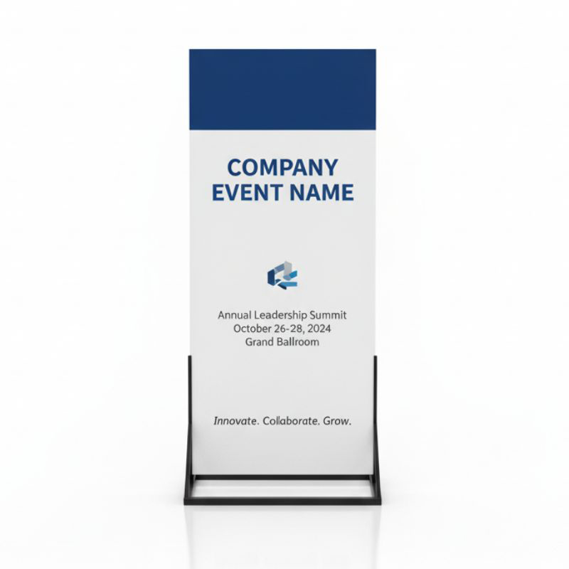 Triangular Base Metal Stand with Double-Sided Foam Board Branding  DP0006