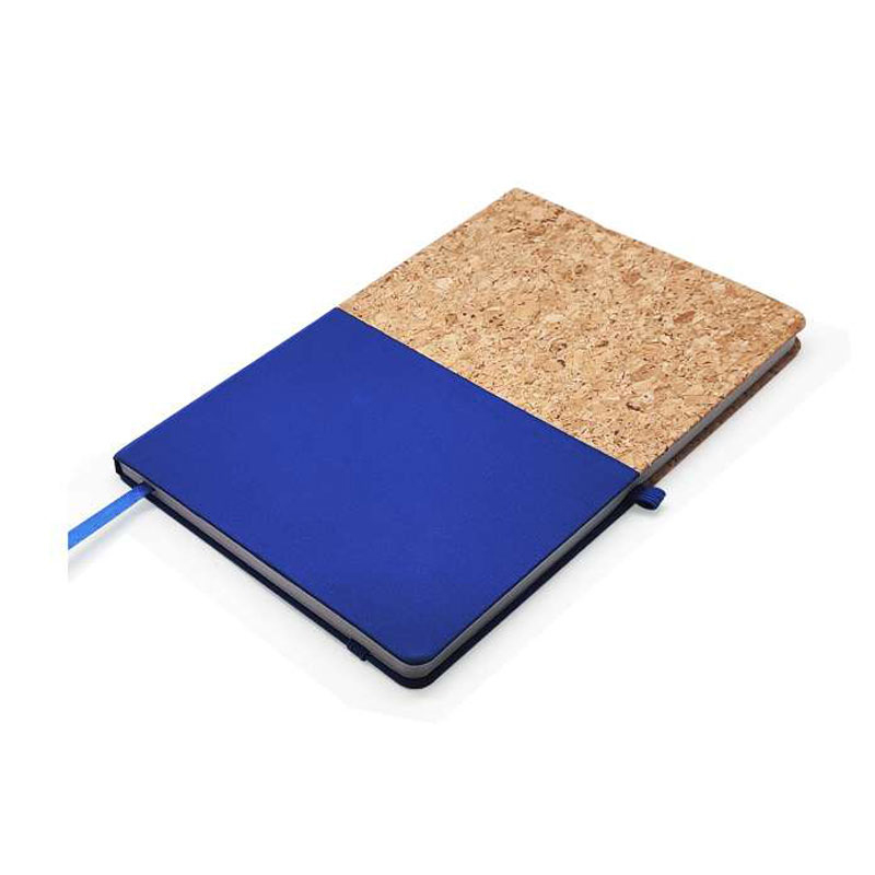A5 Cork Textured Notebook with Elastic Closure - Blue CG0033