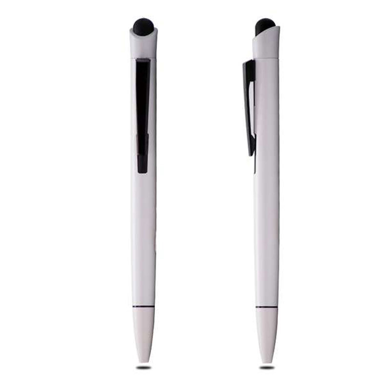 Metal Ballpoint Pen with Stylus – White CG0049
