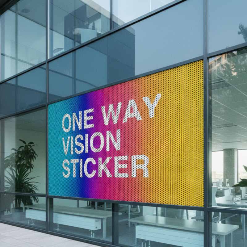 Custom One-Way Vision Window Graphics for Showrooms & Outdoor Advertising DP0022