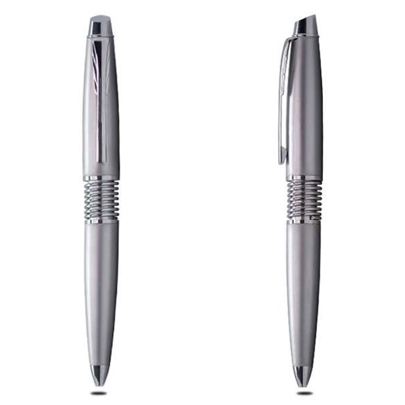 Metal Ballpoint Pen with Silver Trimmings – Silver CG0067