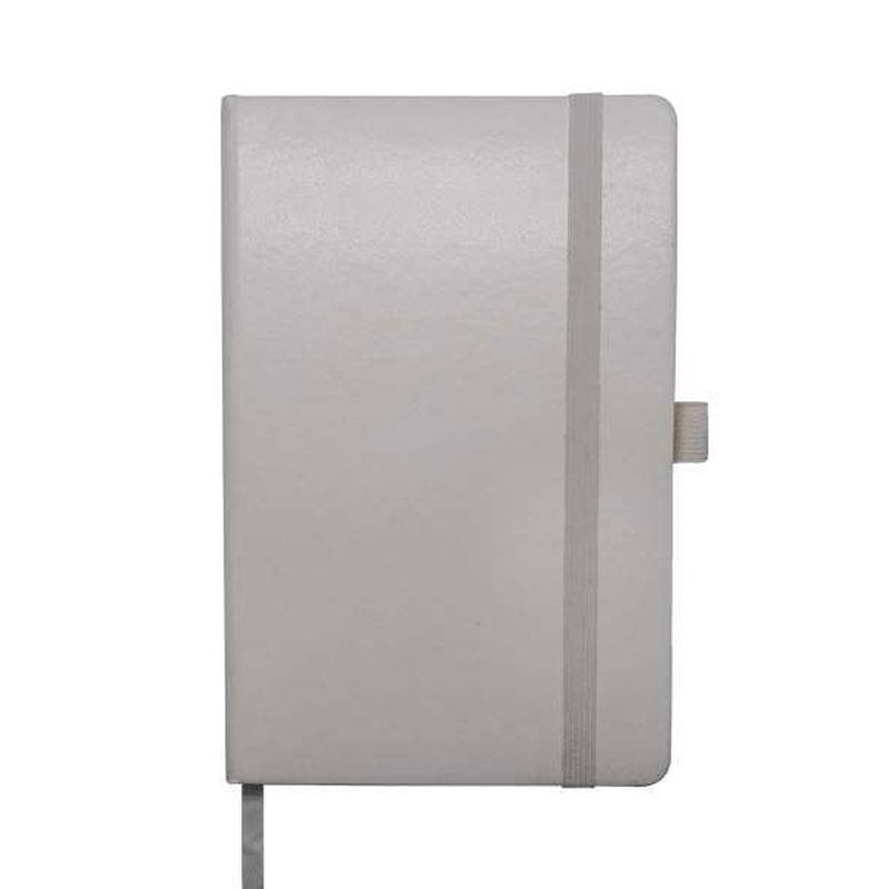 White Leatherette A5 Notebook with Elastic Closure CG0081