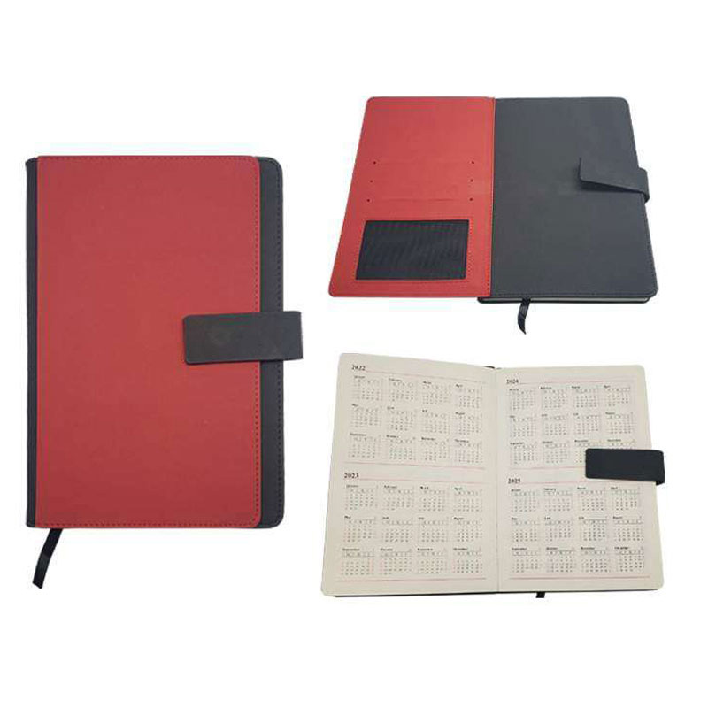 Dual Cover A5 Notebook with Magnetic Closure - Red & Black CG0090