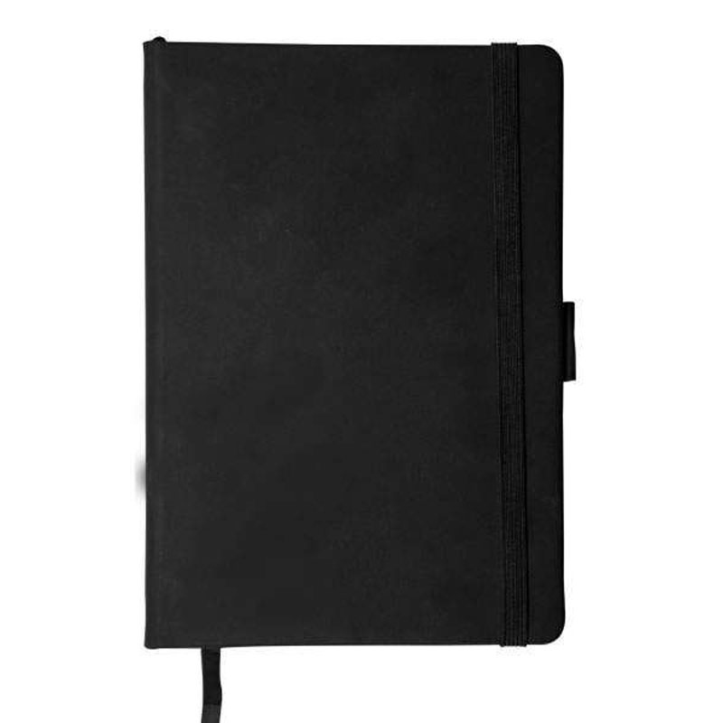 A5 Leatherette Notebook with Elastic Closure - Black CG0092