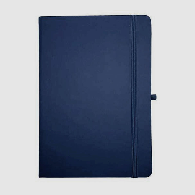 A5 Leatherette Notebook with Pen Loop and Elastic Band - Navy Blue CG0094