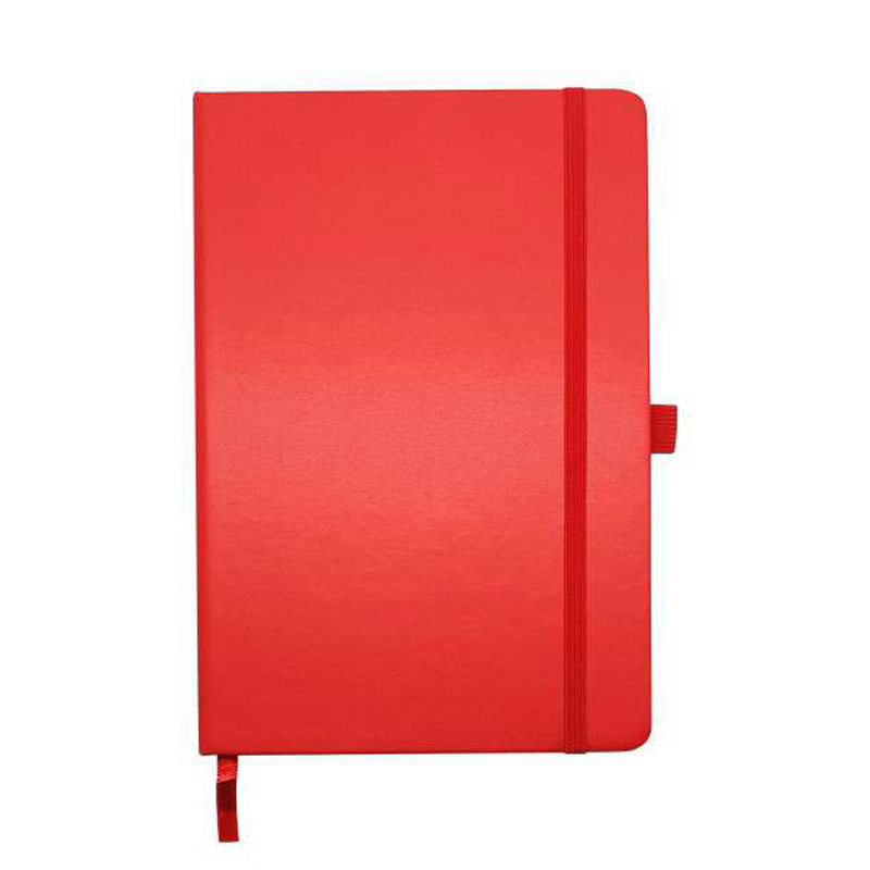 A5 Leatherette Notebook with Pen Loop and Elastic Band - Red CG0095