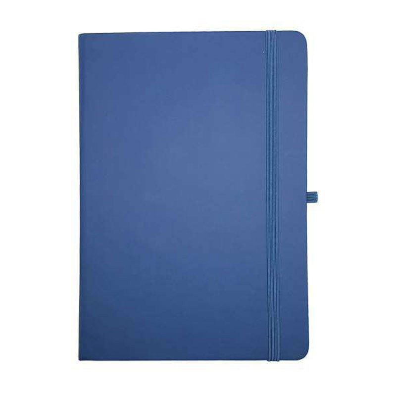 A5 Leatherette Notebook with Pen Loop and Elastic Band - Blue CG0097