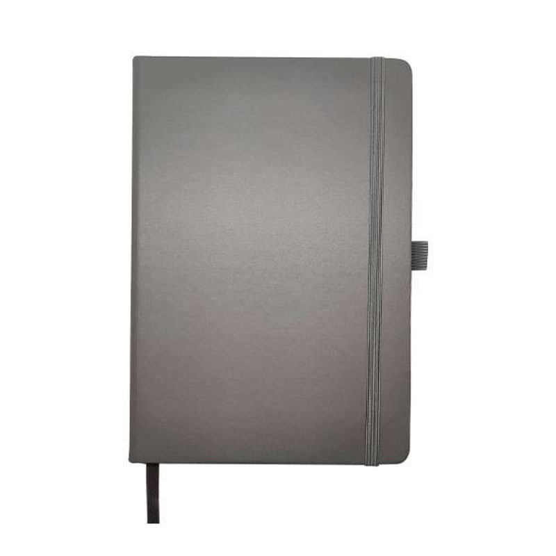 A5 Leatherette Notebook with Pen Loop and Elastic Band - Grey CG0098