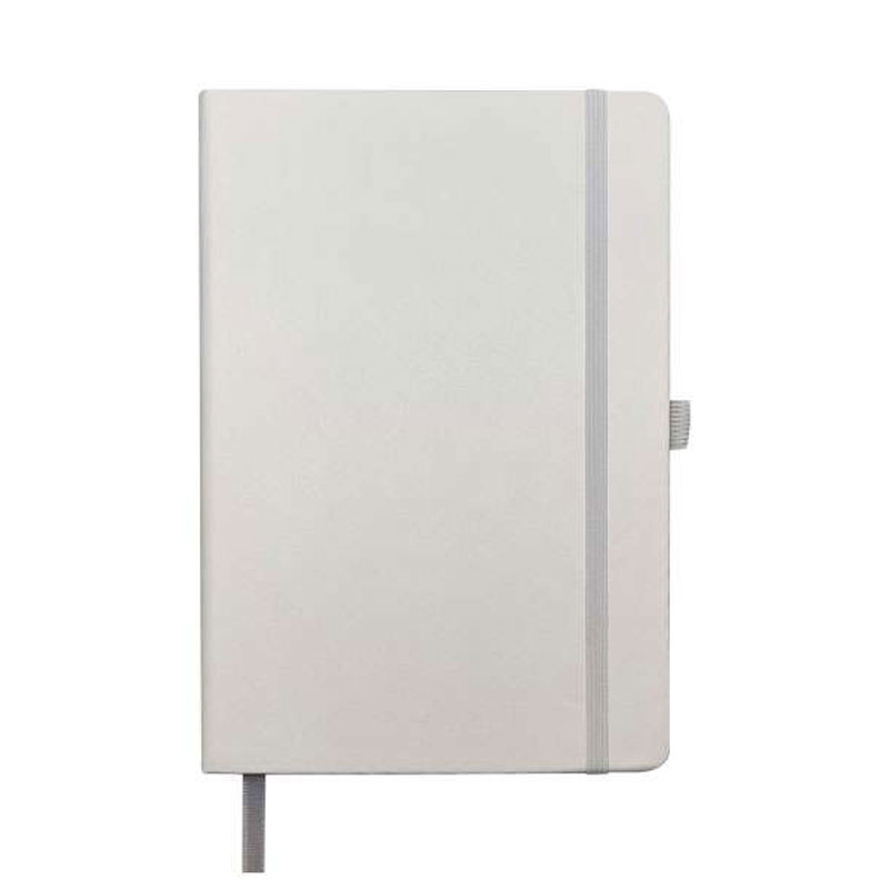 A5 Leatherette Notebook with Pen Loop and Elastic Band - White CG0099