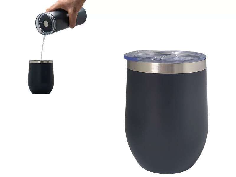 Double-Walled Stainless Steel Cup – 350ml - Black CG0317