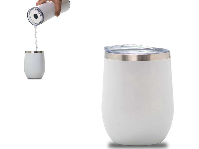 Double-Walled Stainless Steel Cup – 350ml - White CG0318