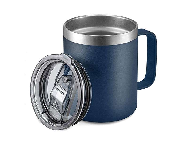 Double-Walled Stainless Steel Cup – 350ml with Handle - Blue CG0305