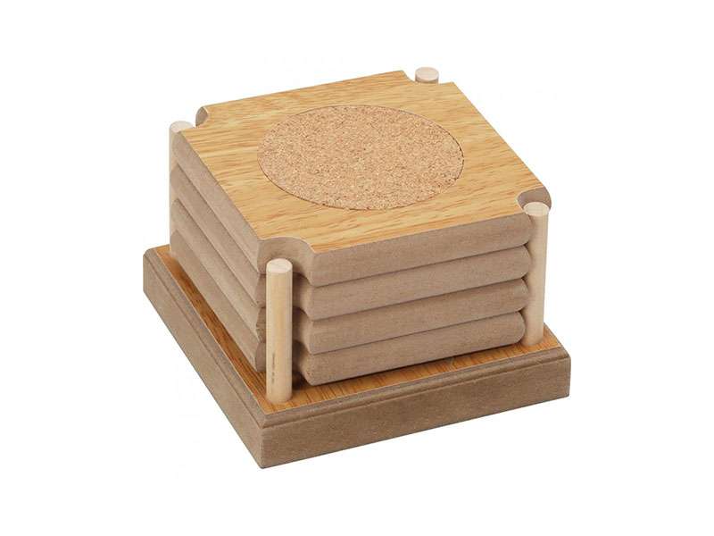 Eco-Friendly 4-in-1 Wooden Coaster Game Set CG0345
