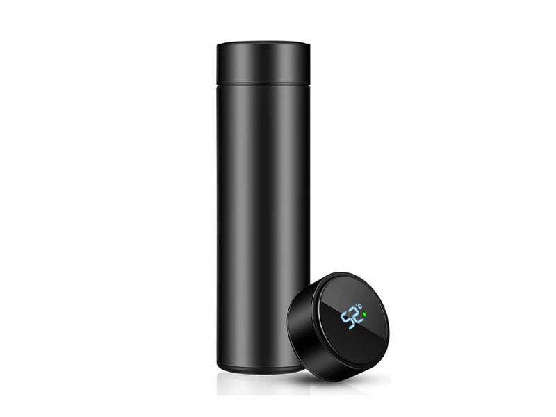 Stainless Steel Bottle with LED Temperature Display - 500ml - Black CG0288