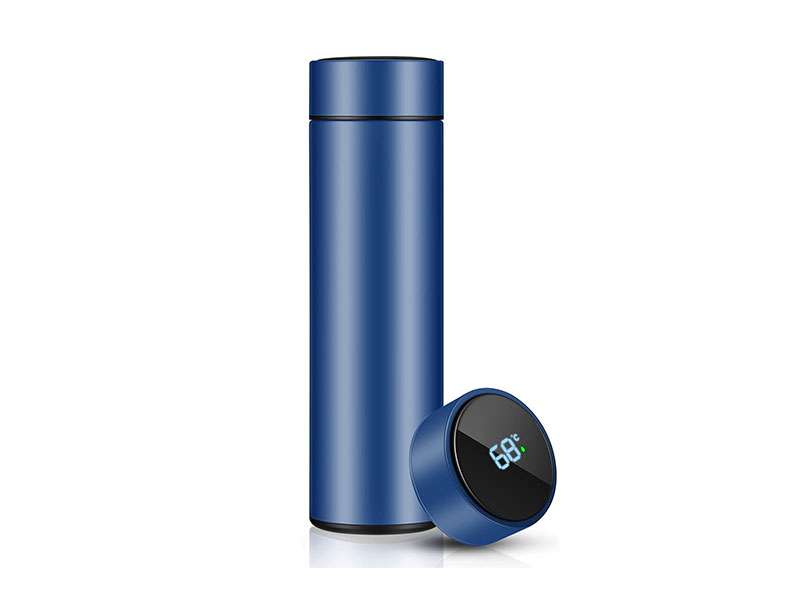 Stainless Steel Bottle with LED Temperature Display - 500ml - Blue CG0286
