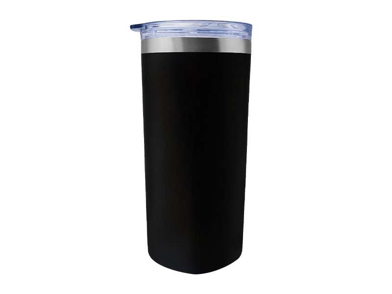 Stainless Steel Tumbler with Straw and Sliding Lid – 630ml - Black CG0299