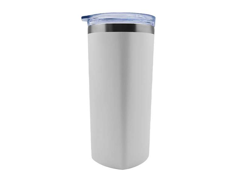 Stainless Steel Tumbler with Straw and Sliding Lid – 630ml - White CG0298