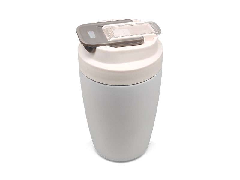 Stainless Steel Tumbler – 350ml with Dual-Side Lid - White CG0285