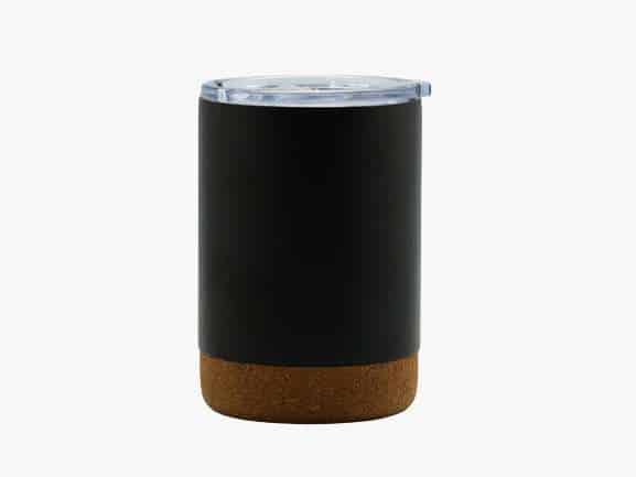 Vacuum Insulated Coffee Mug with Cork Detail – 350ml - Black CG0303