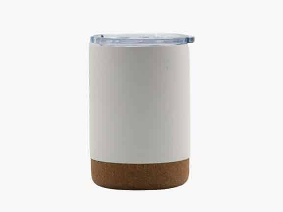 Vacuum Insulated Coffee Mug with Cork Detail – 350ml - White CG0295