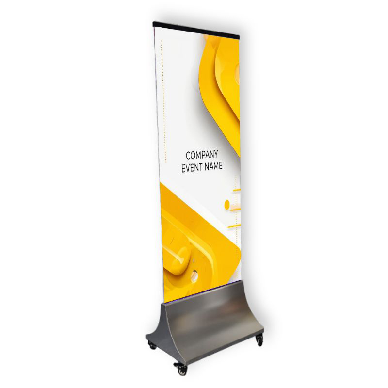 Wheeled Metal Stand with Double-Sided Foam Board Branding DP0036